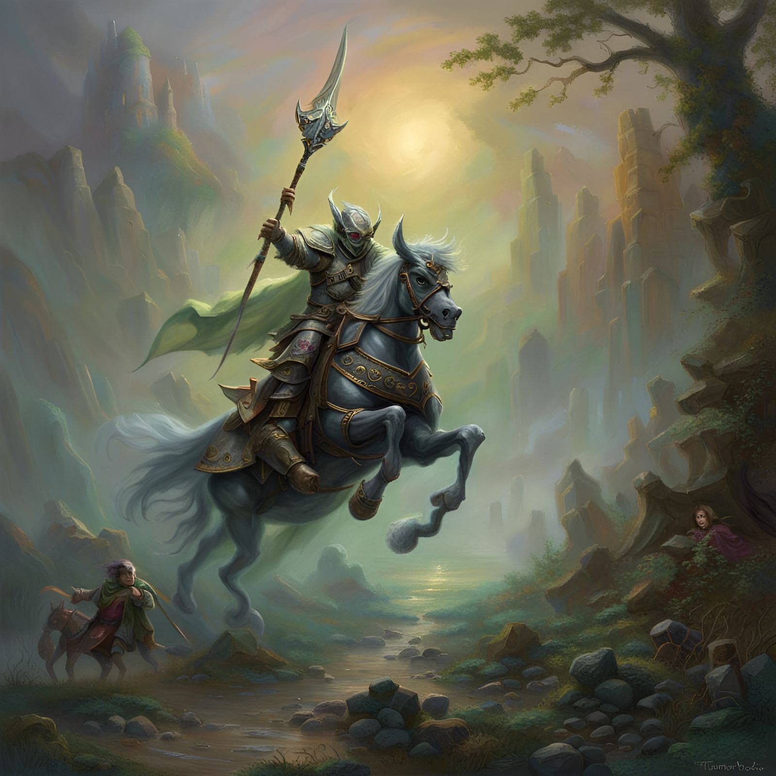 Goblin Knight Rides to Battle: Ethereal Fantasy