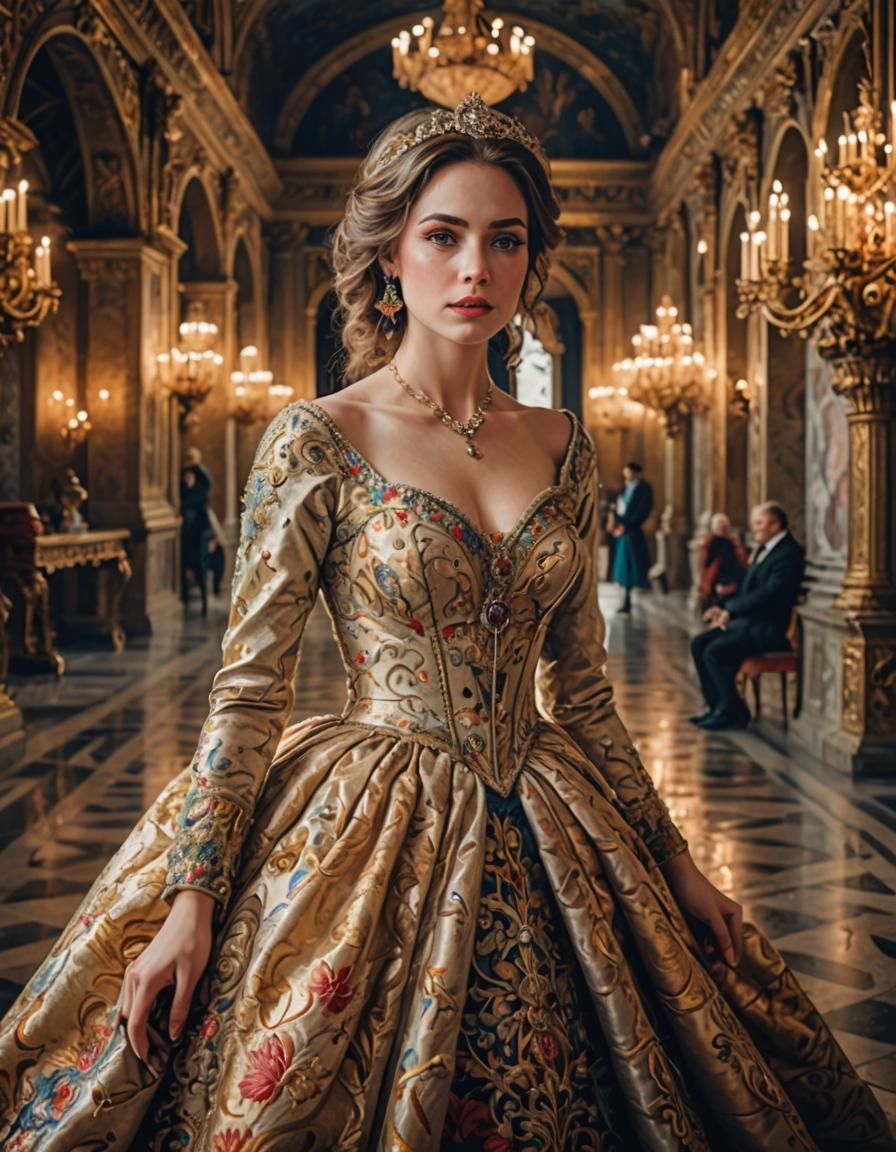 Royal Lady in Waiting with Vibrant Lighting