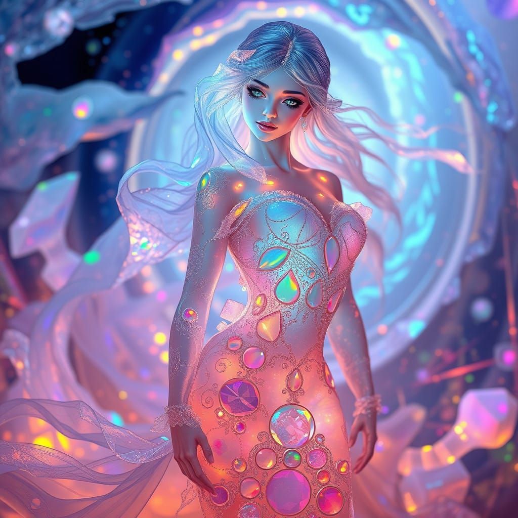 Crystal Goddess in Ethereal Glow