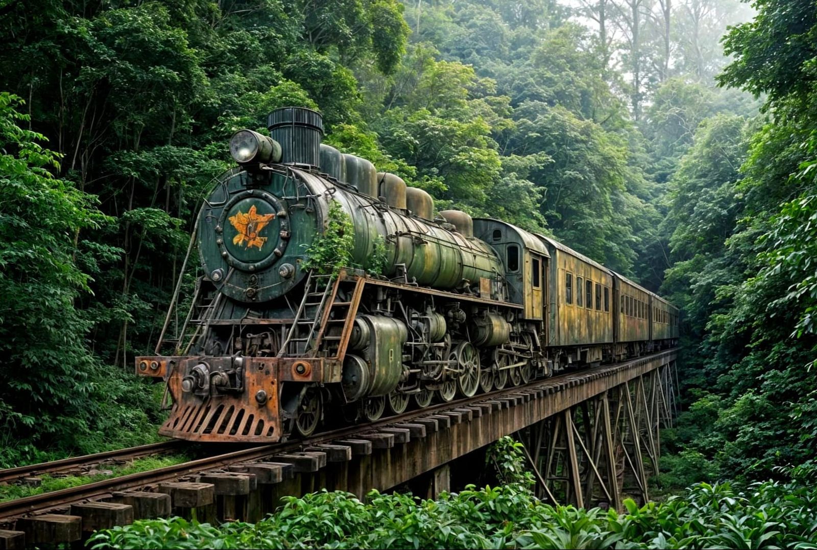 Forgotten train in the jungle