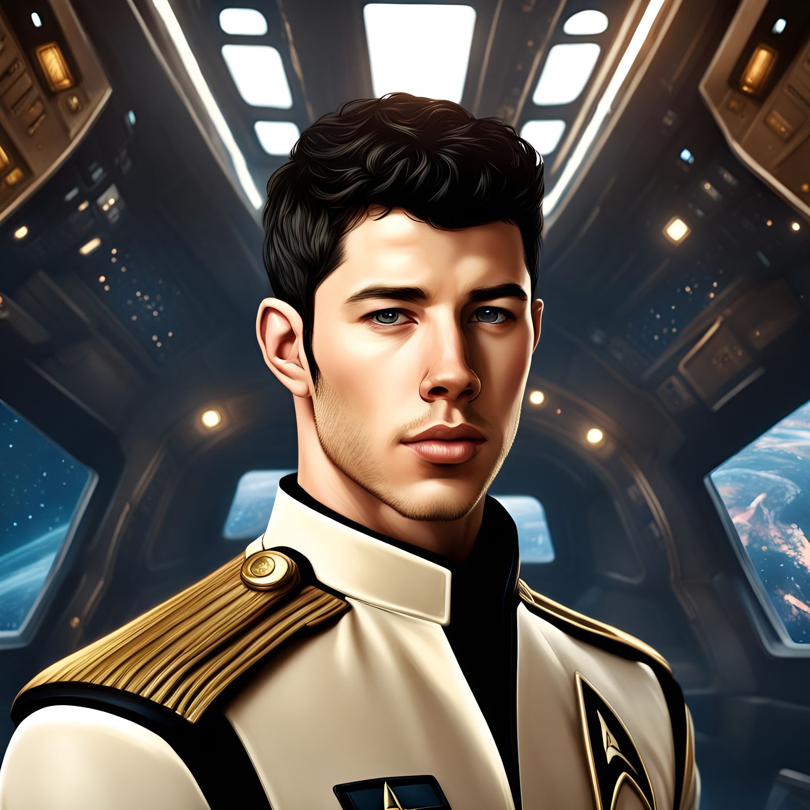 Handsome Starfleet Officer on a Star Trek Ship
