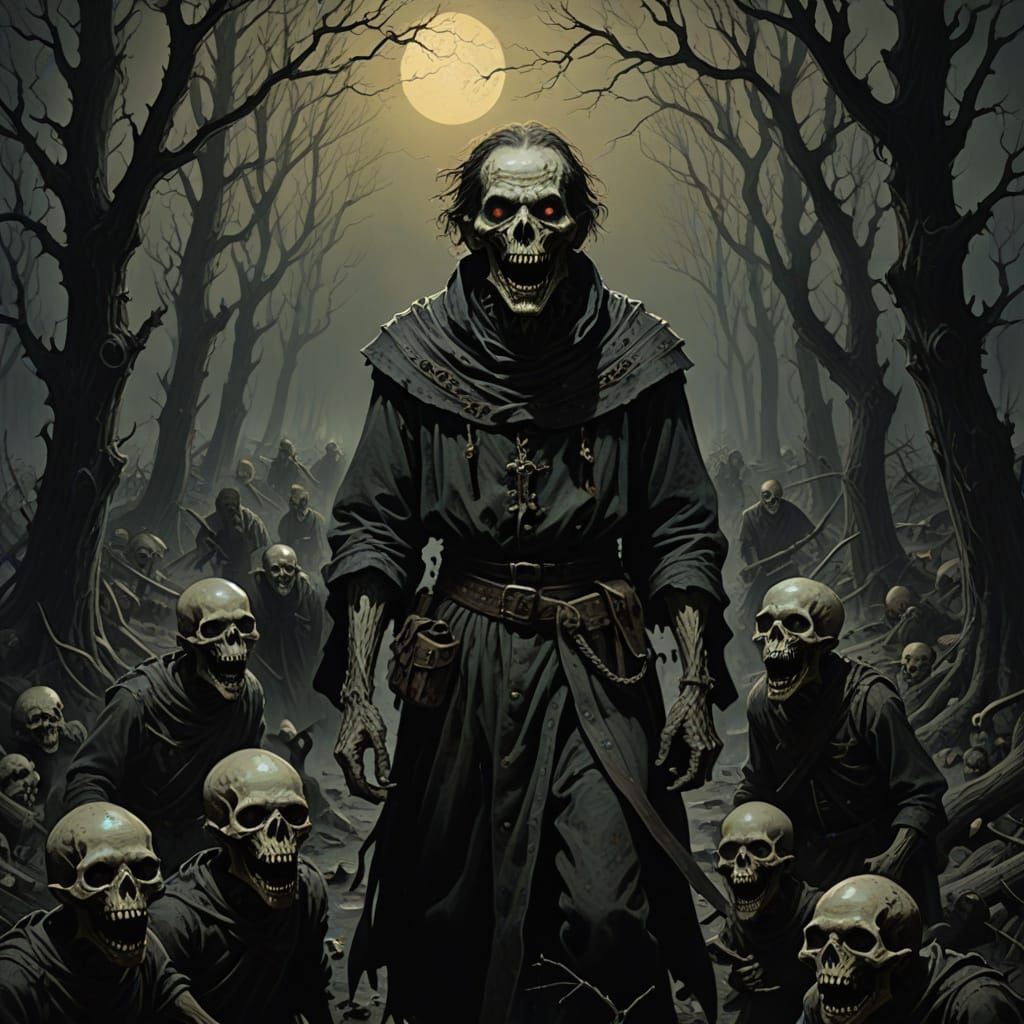 Ethereal Horror Figure with Meat Hooks and Cherubic Infants