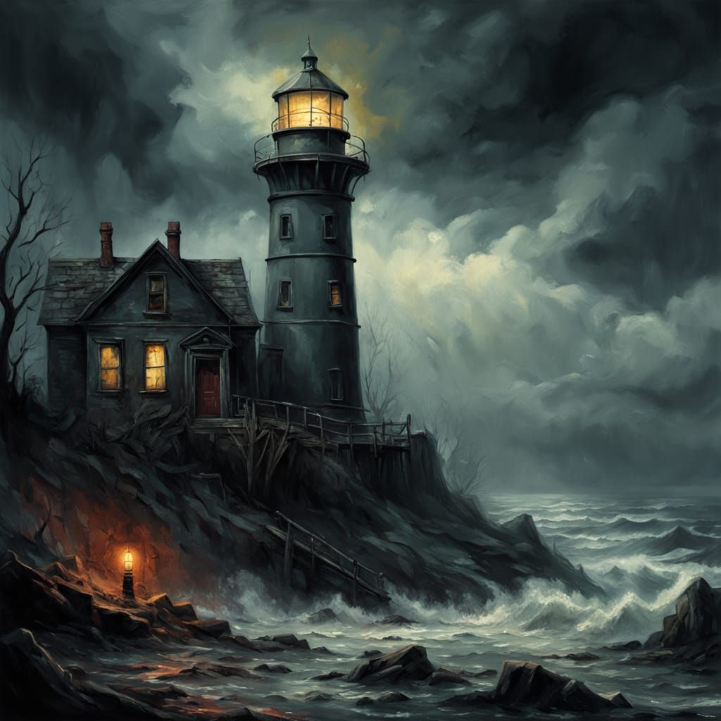 Eerie Lighthouse Gothic Horror Movie Poster