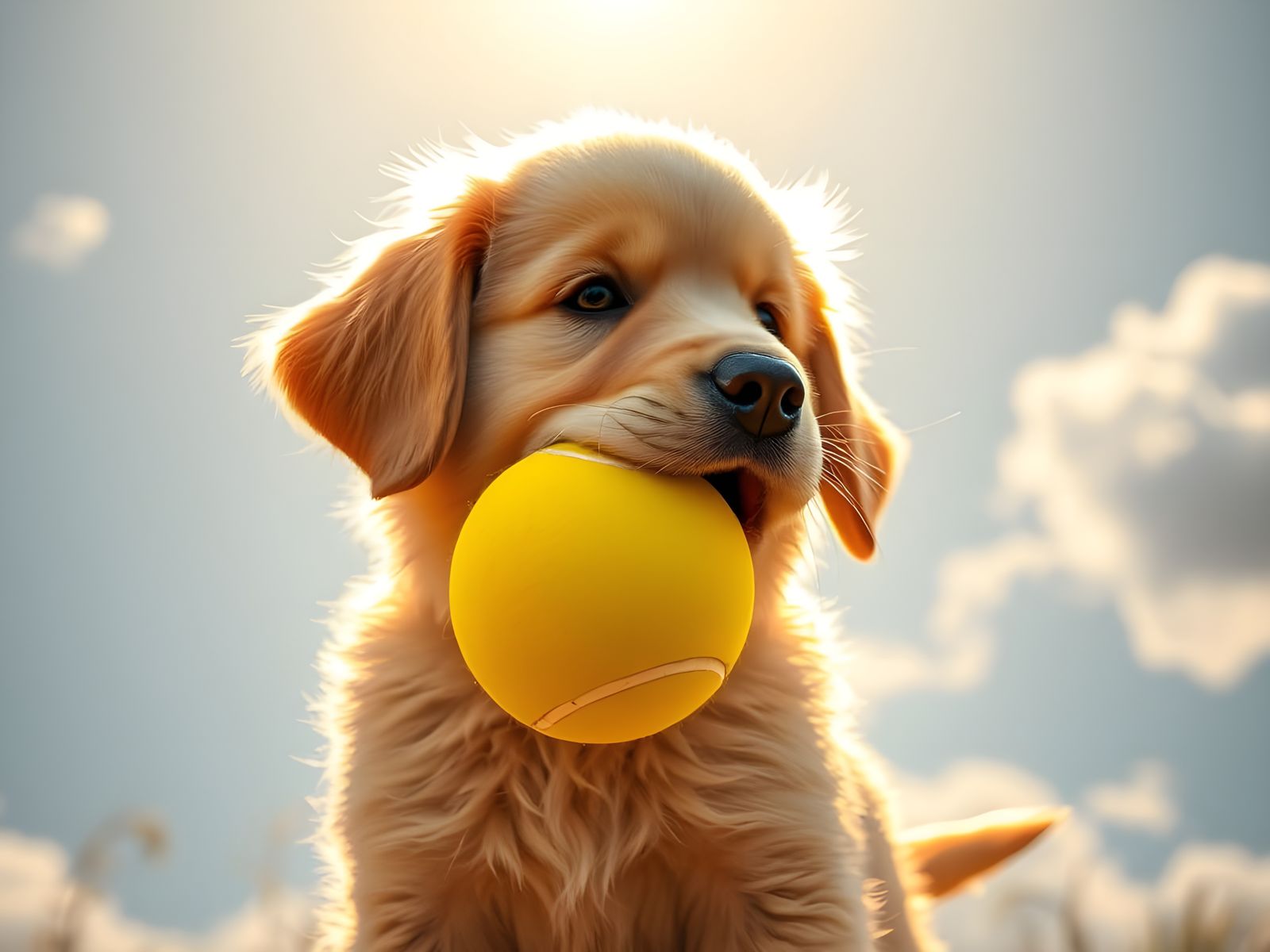 Cute Dog in Fairy-Tale Lighting