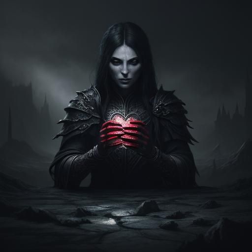 Dark Fantasy: Bloody Heart in Hand