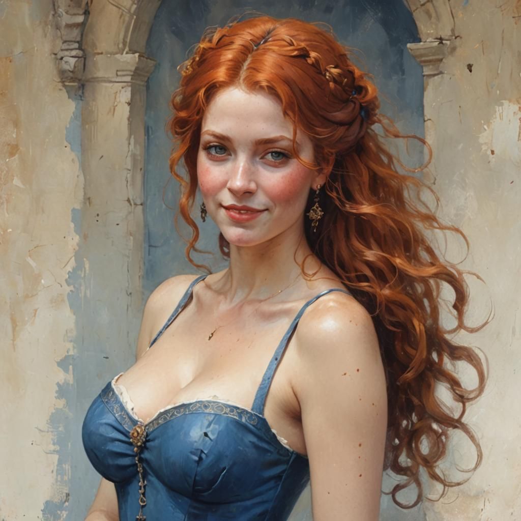 Medieval Polish Queen Portrait in Hyper-Detailed Painting