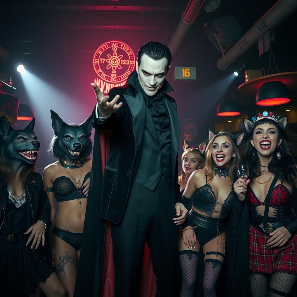 Vampire Lord Photobombs Werewolf Girls Night Out