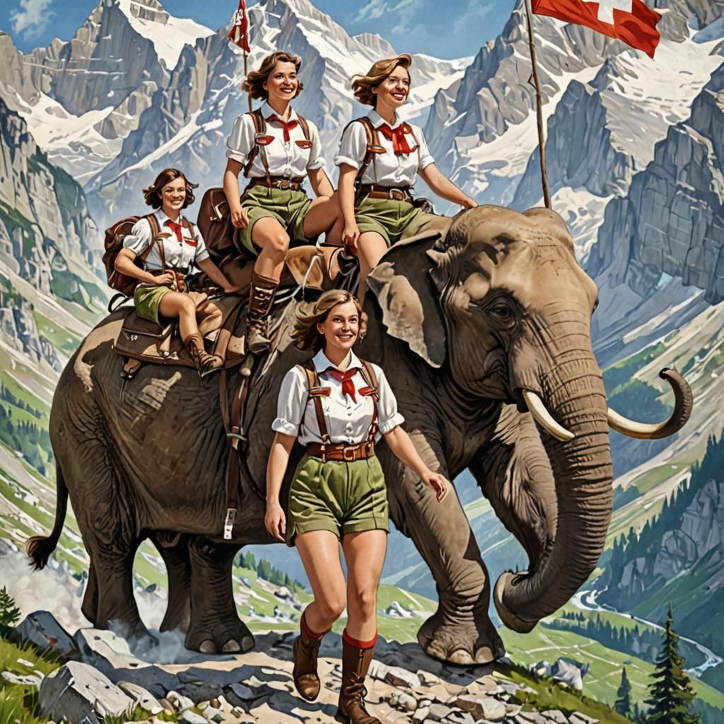 Women Pioneers Ride Elephants Across the Alps