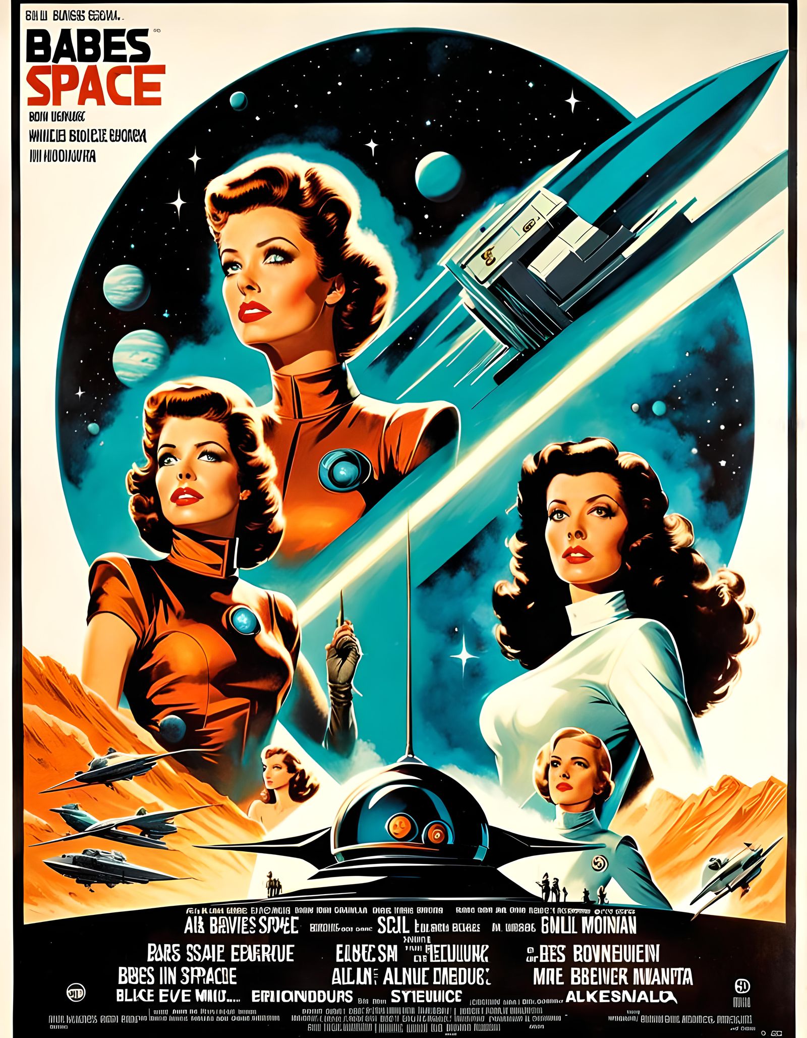 Cyberpunk Babes in Space: Retro Movie Poster Art