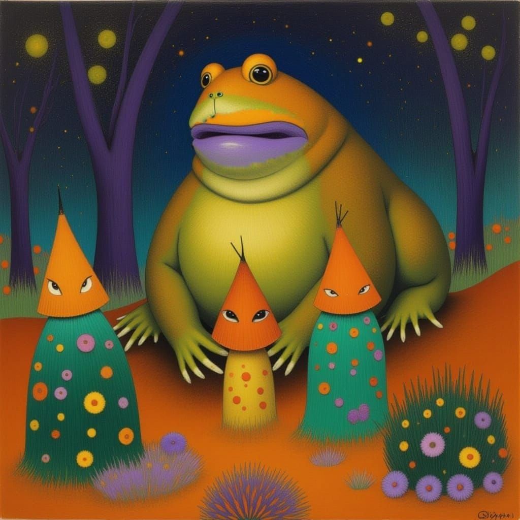 Toad and Fox Wedding in Matisse Style