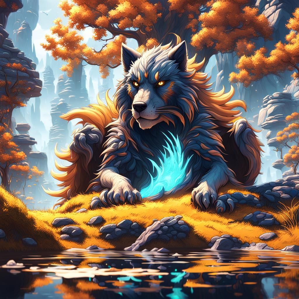 Furry Creature in Detailed Matte Painting Style