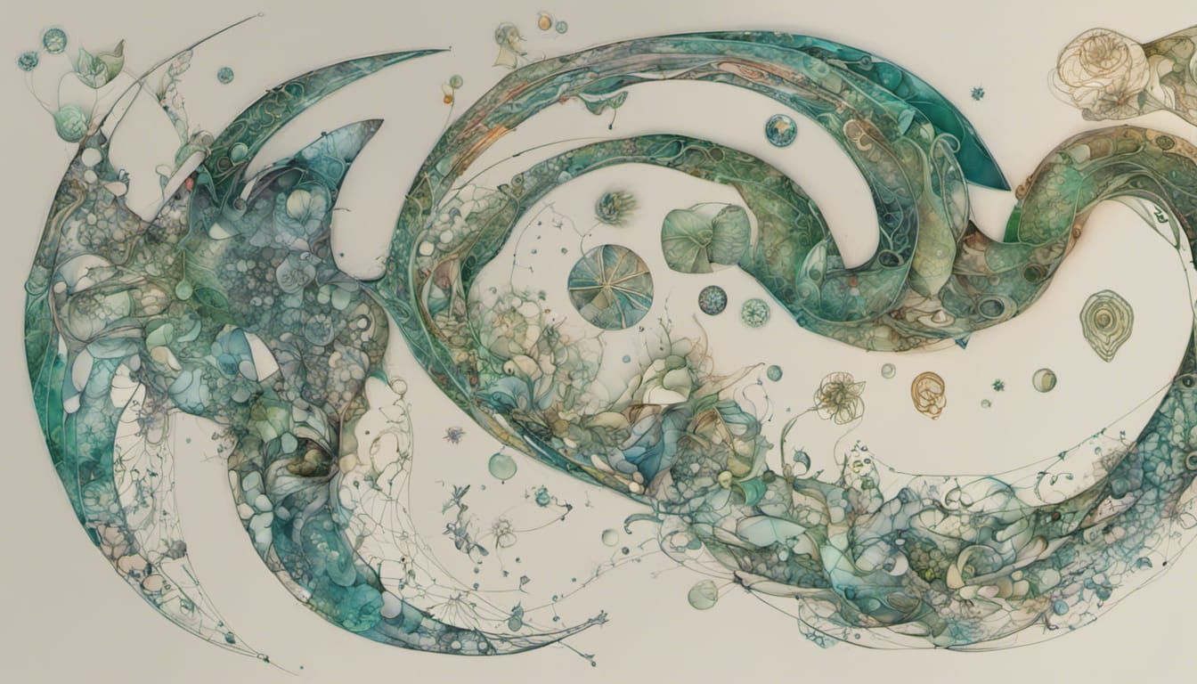 Intricate Fractal Design with Floral and Skeletal Elements