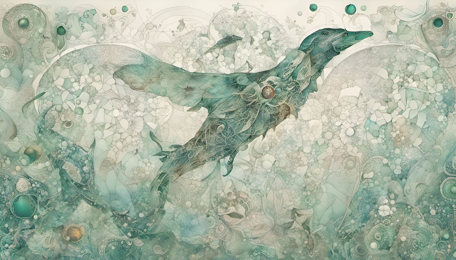 Complex Fractal Design with Organic and Geometric Elements