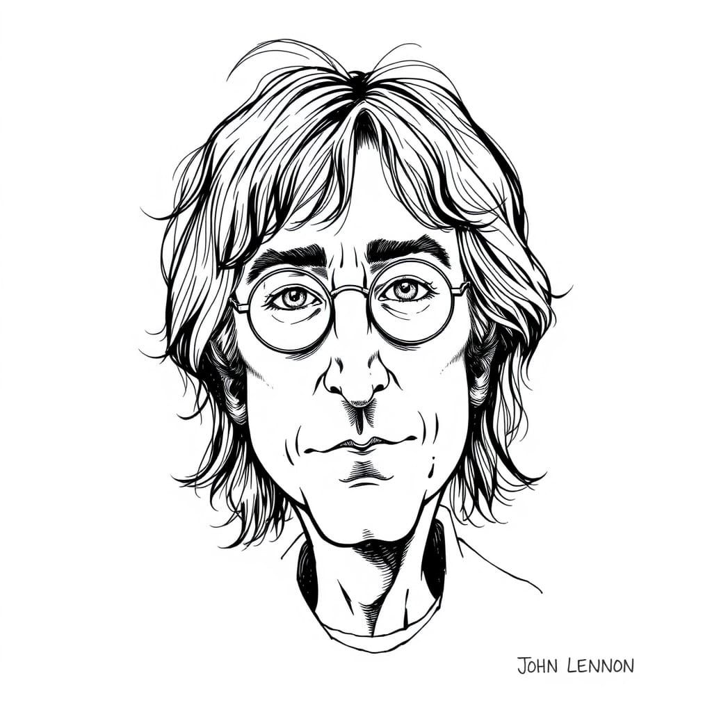 Humorous John Lennon Caricature in James Gillray Style