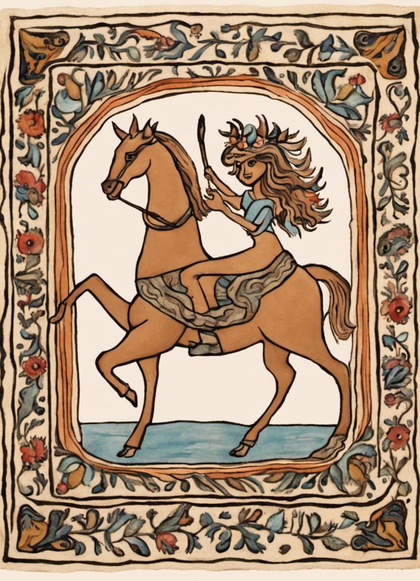 Centaur in Folk Art Style