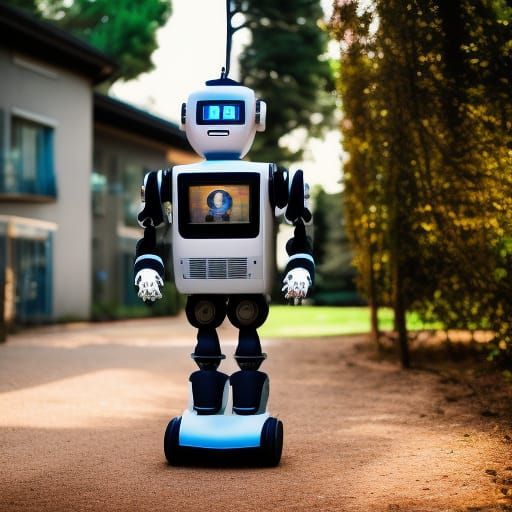 Mechanical Butler in Elegant Mansion