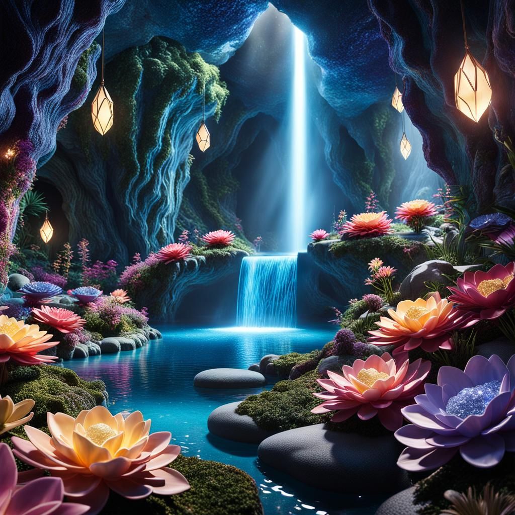 Enchanted Geode Garden: Photorealistic CGI Fantasy