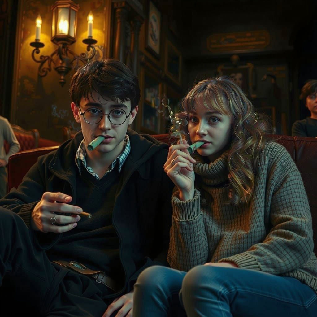 Harry Potter and Ron Weasley Smoking