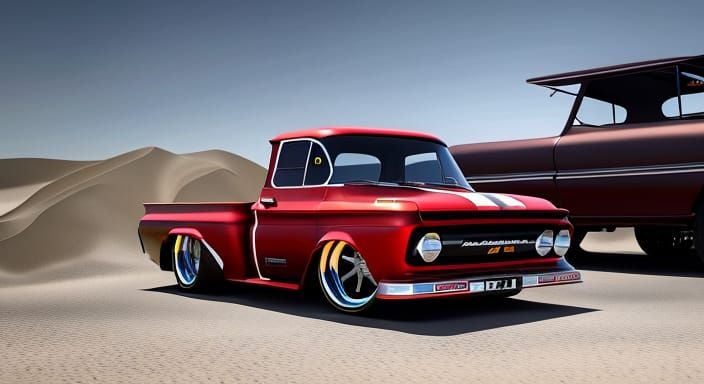 Whimsical Chevrolet Rally Cross Truck in 3D