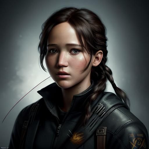 Katniss and Peeta: Hyperdetailed Art Nouveau Portrait