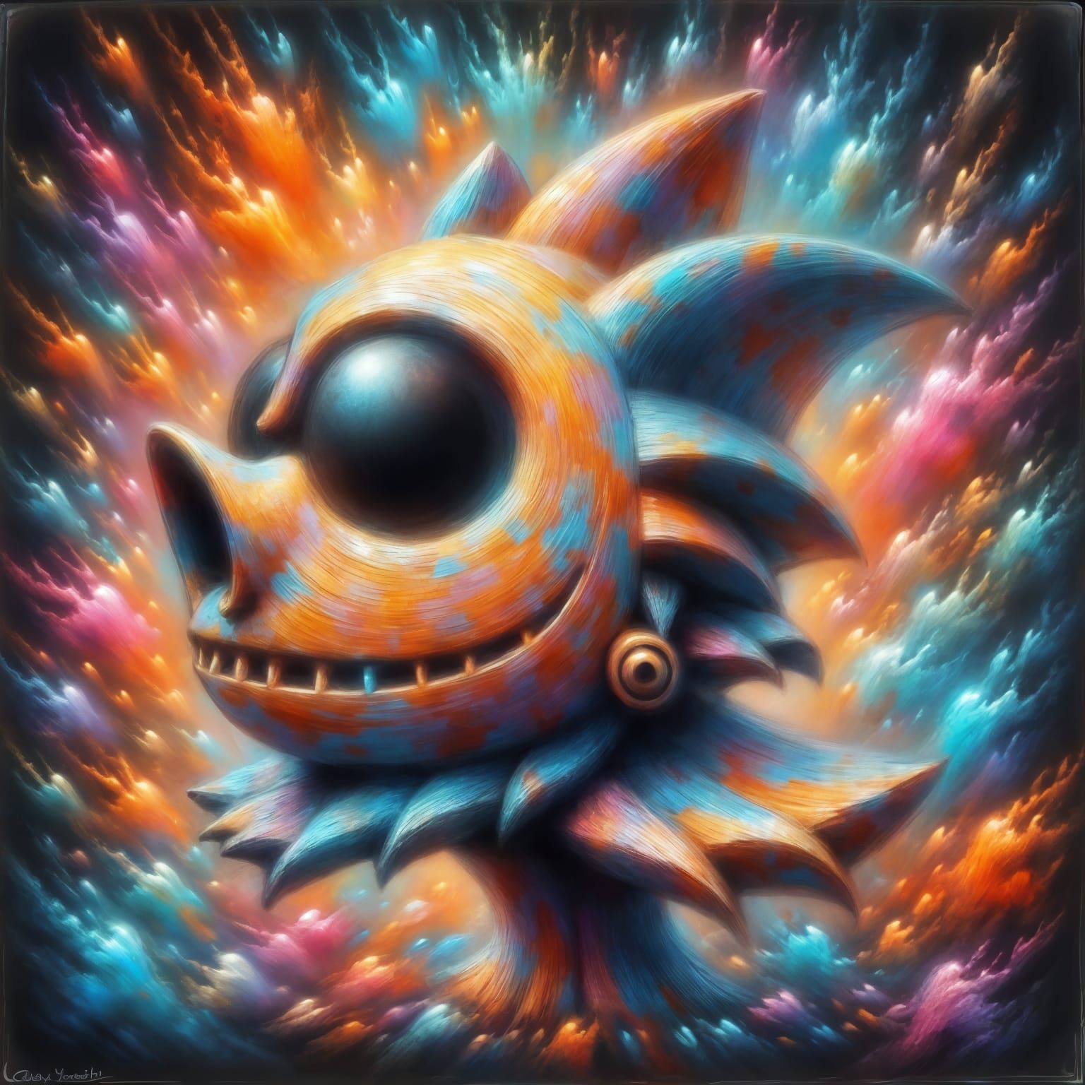 Surreal Landscape in Vibrant Chalk Art Style