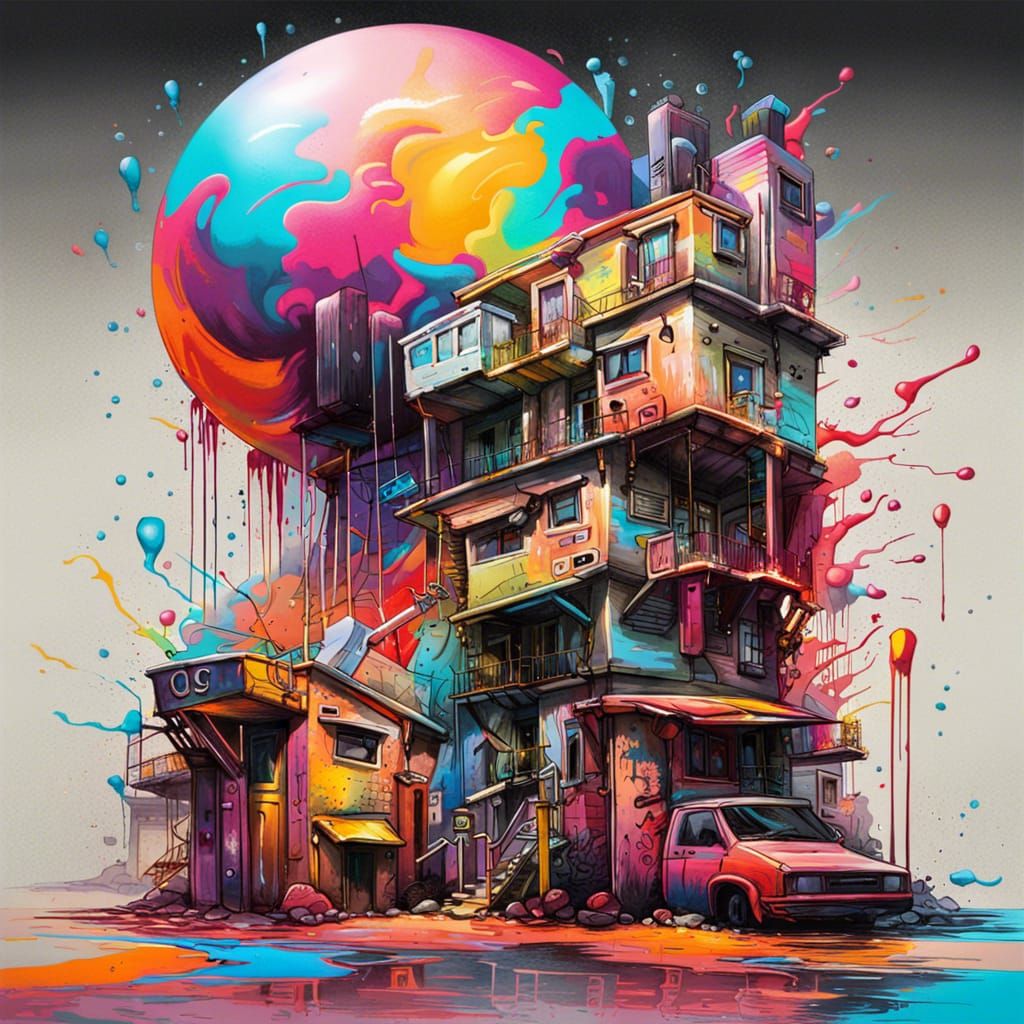 Polychromatic Urban Graffiti Art in Street Style