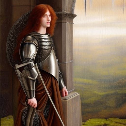 Pre-Raphaelite Knights in Stone Room