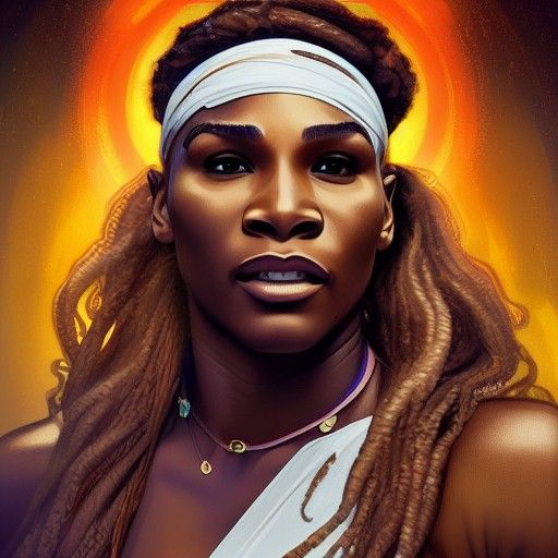 Serena Williams Portrait in Art Deco Style