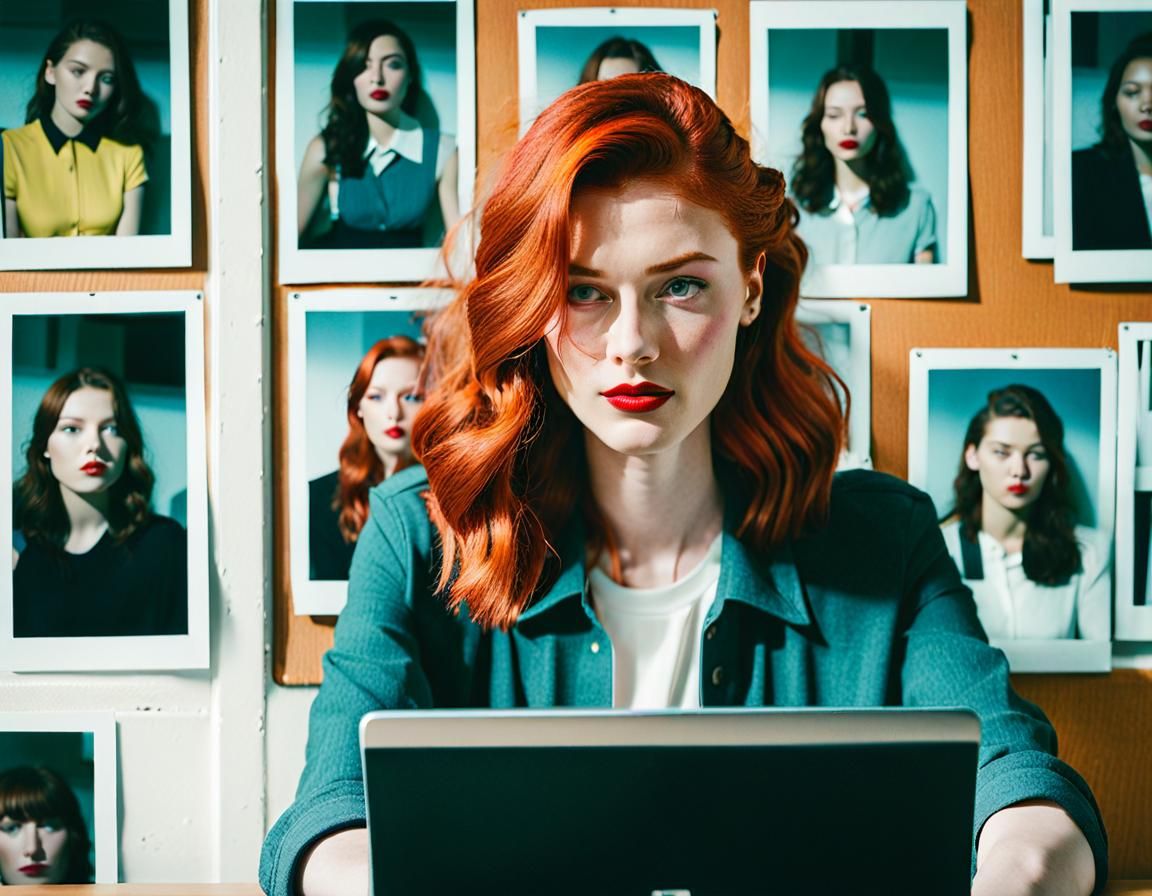 Nostalgic Polaroid: Girl Applying Lipstick