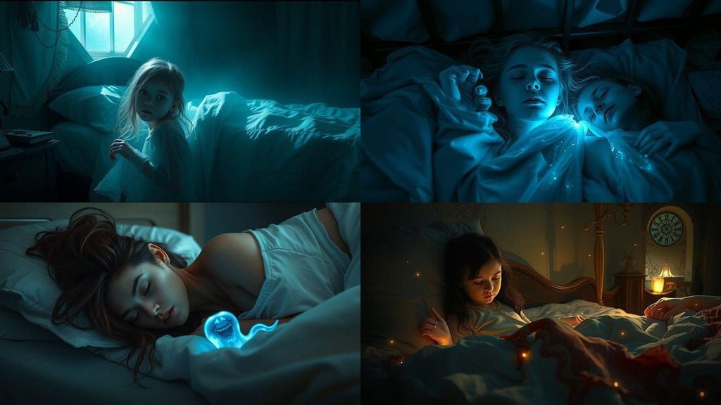 Ethereal Ghost Girl Hides Under Adult Woman's Bed