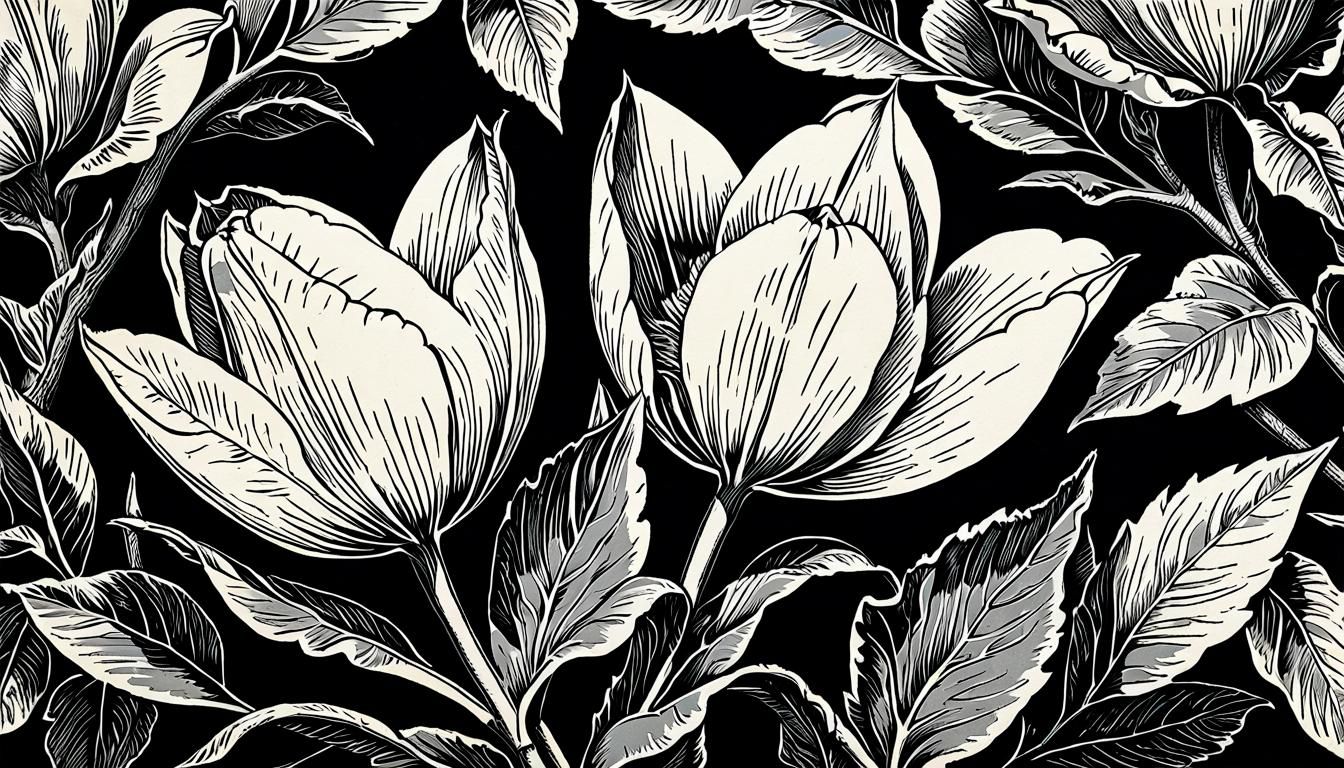 Woodcut Print of a Tulip Poplar Tree