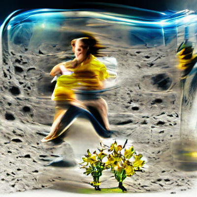 Flowers on the Moon: A Surreal Scene