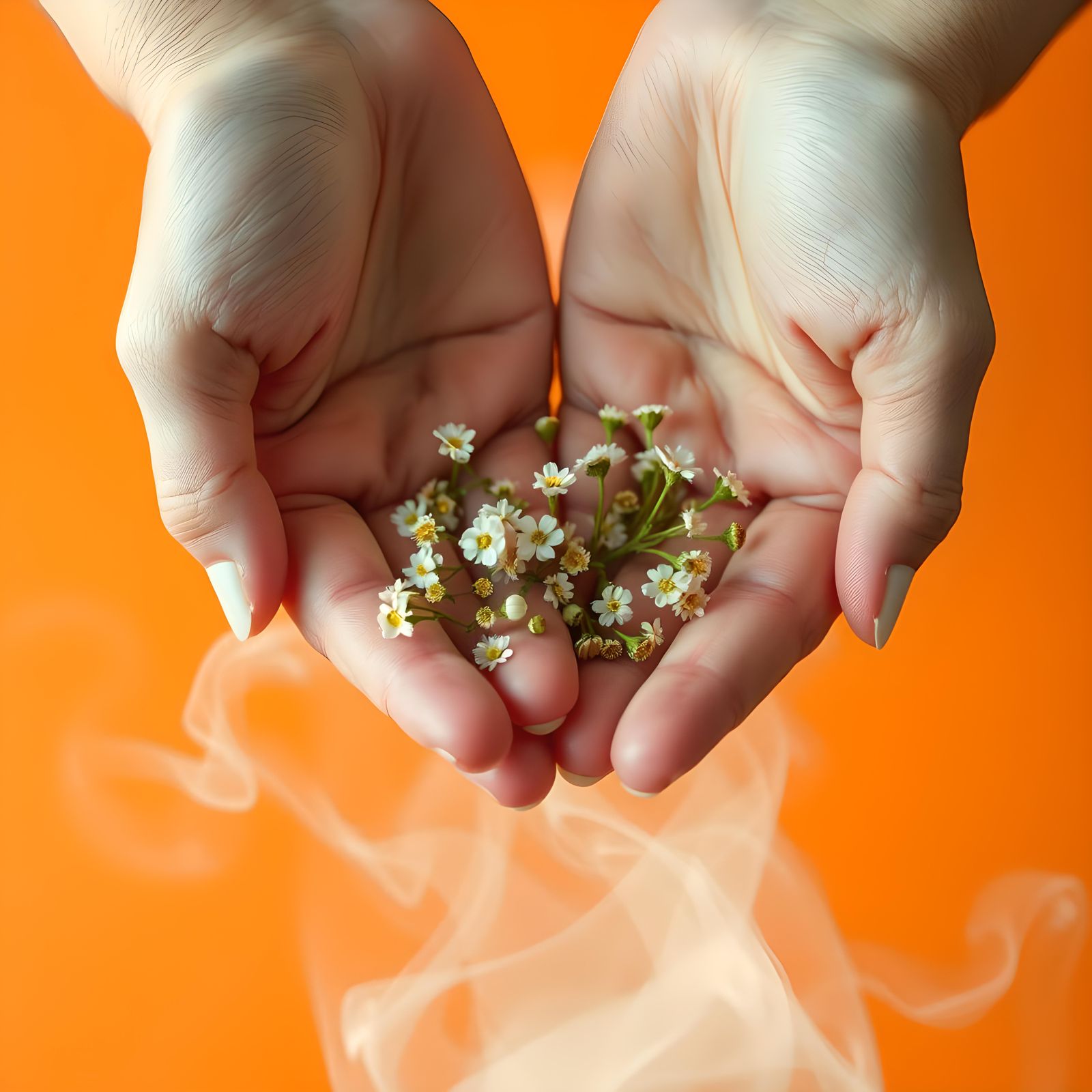 Synesthesia: Hands Touching Floral Scent in Pastel Hues