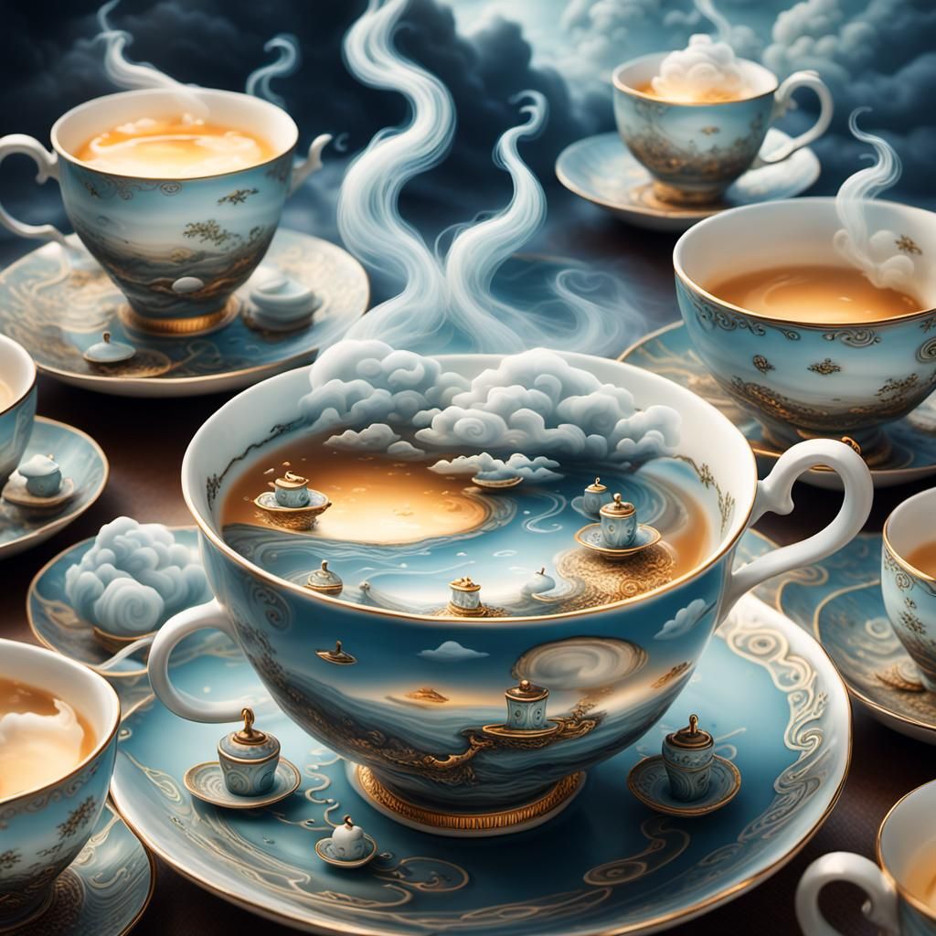 Storm in a Teacup: Surreal Macro Matte Painting