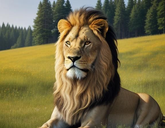 Girl with Lion: Strength and Beauty in Harmony