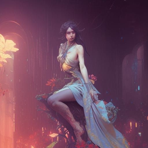 Dark Fantasy Love Scene in Hyperdetailed Style