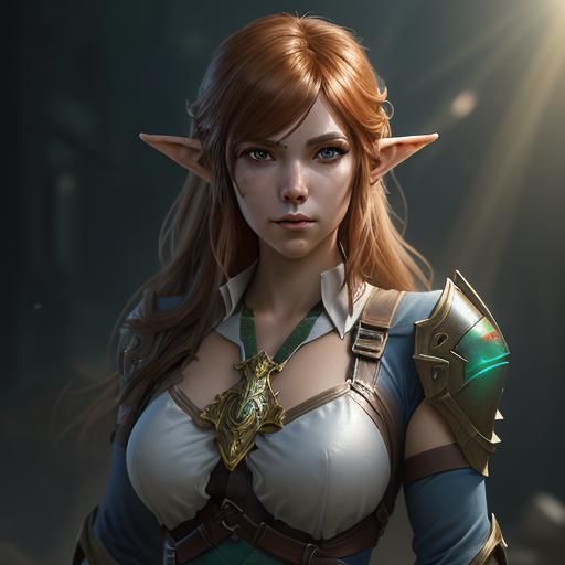 Cosplayer as Link: Hyperdetailed Convention Portrait