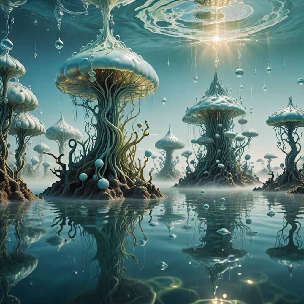 Ethereal Dreamscapes in Vibrant, Iridescent Hues