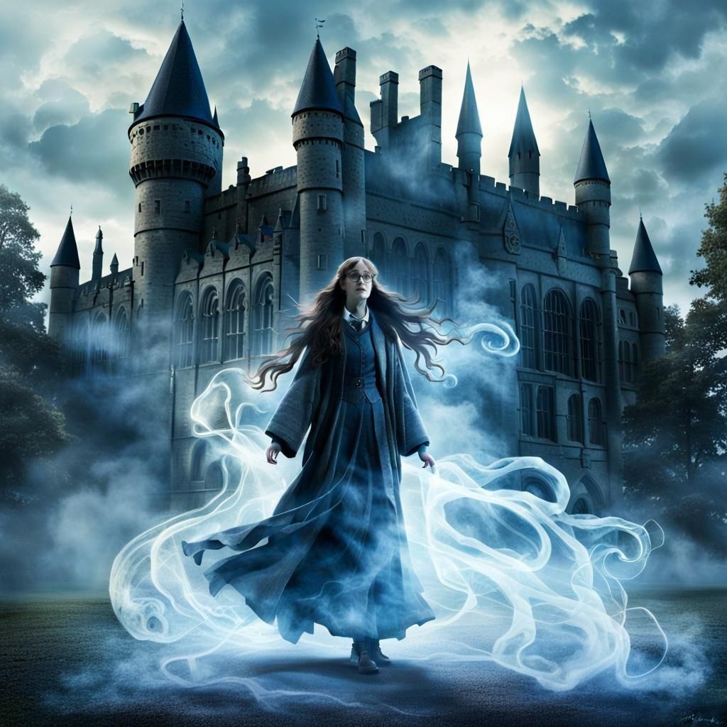 Translucent Ghost of Moaning Myrtle at Hogwarts