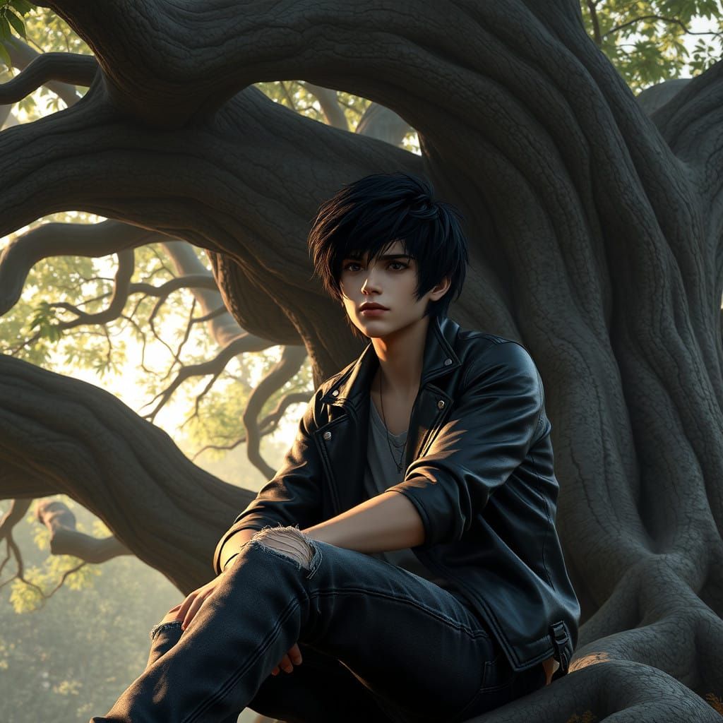 Mysterious Demigod Under Ancient Tree
