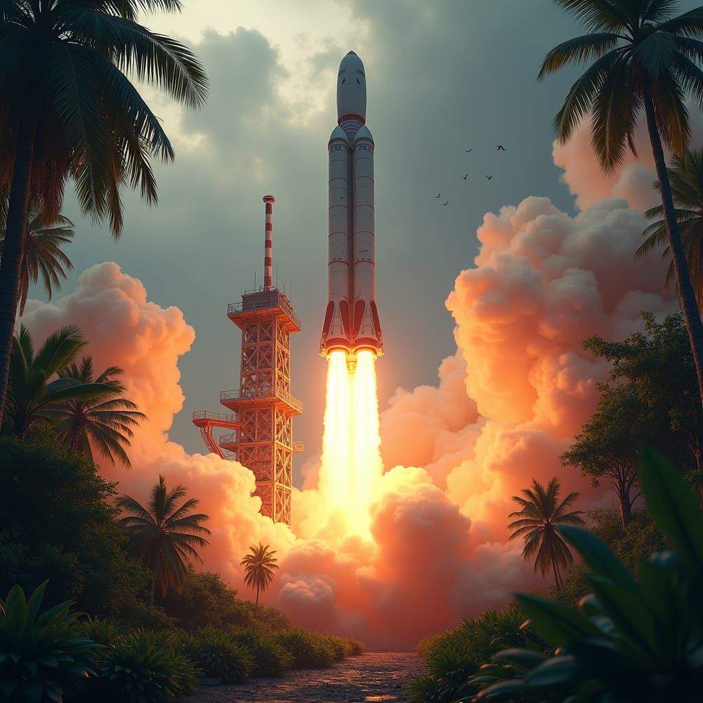 Colossal Rocket Blasts Off from Hidden Jungle Launch Site in...