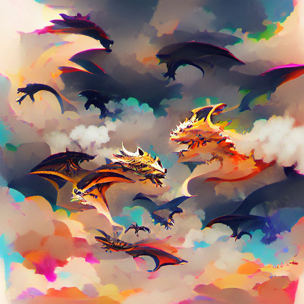 Majestic Dragon Perched on Snowy Peak