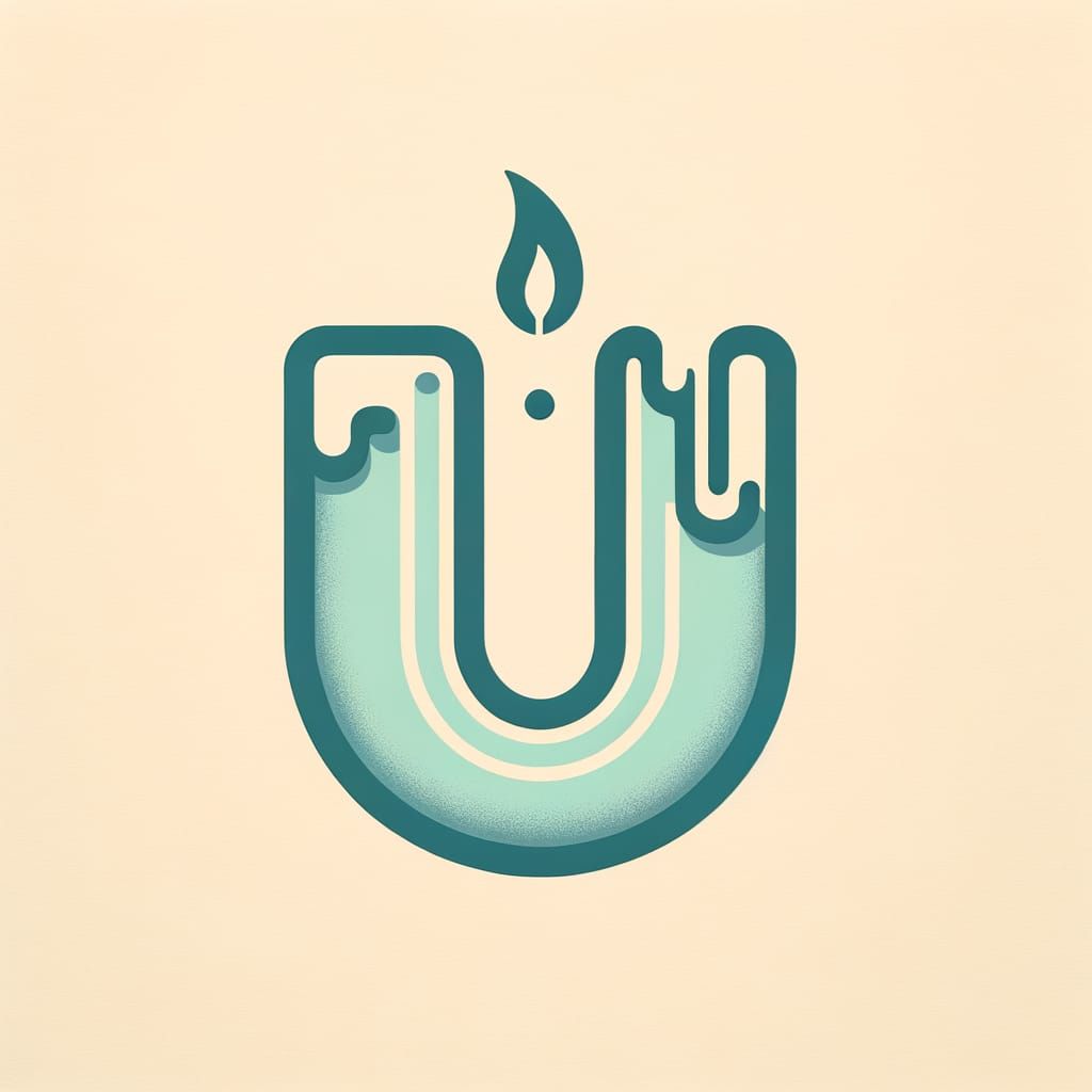 Minimalist 'U' Wax Pool Logo Mark in Vector Art