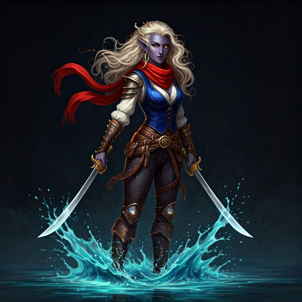Drow Sailor with Twin Sabers