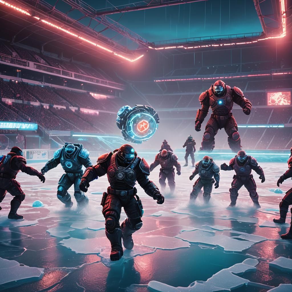 Gears of War Football in Antarctica: Synthwave Neon