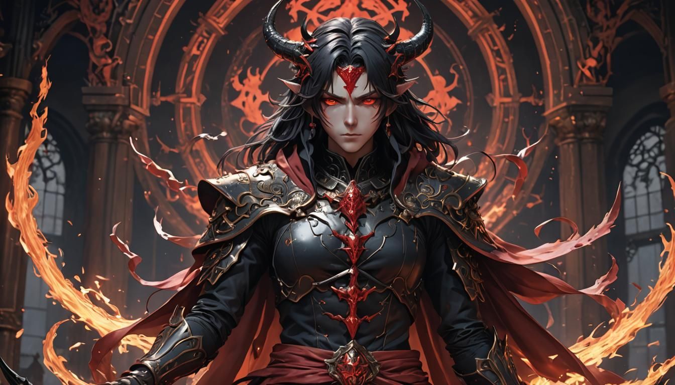 Detailed 3D Anime Art of a Satanic Figure