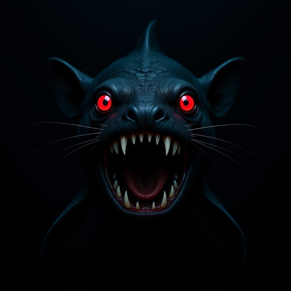 Detailed Portrait of a Black Ratfish