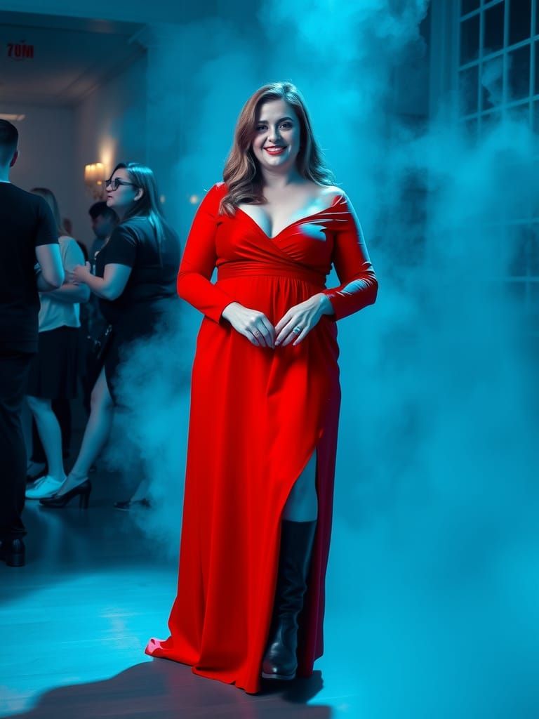 Psychedelic Black and White Portrait of Confident Woman