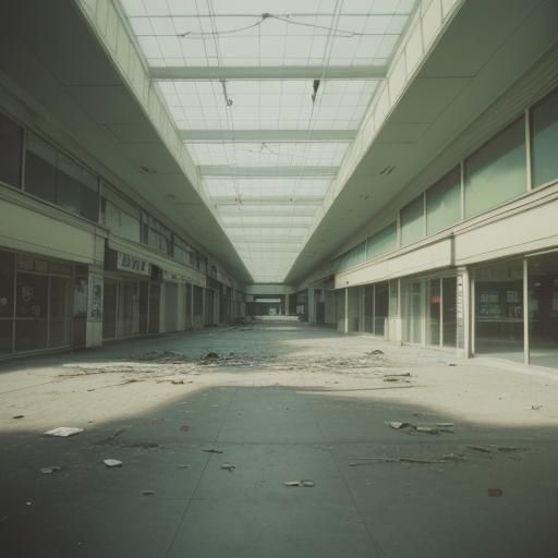 Dark Abandoned Mall: A Liminal Space