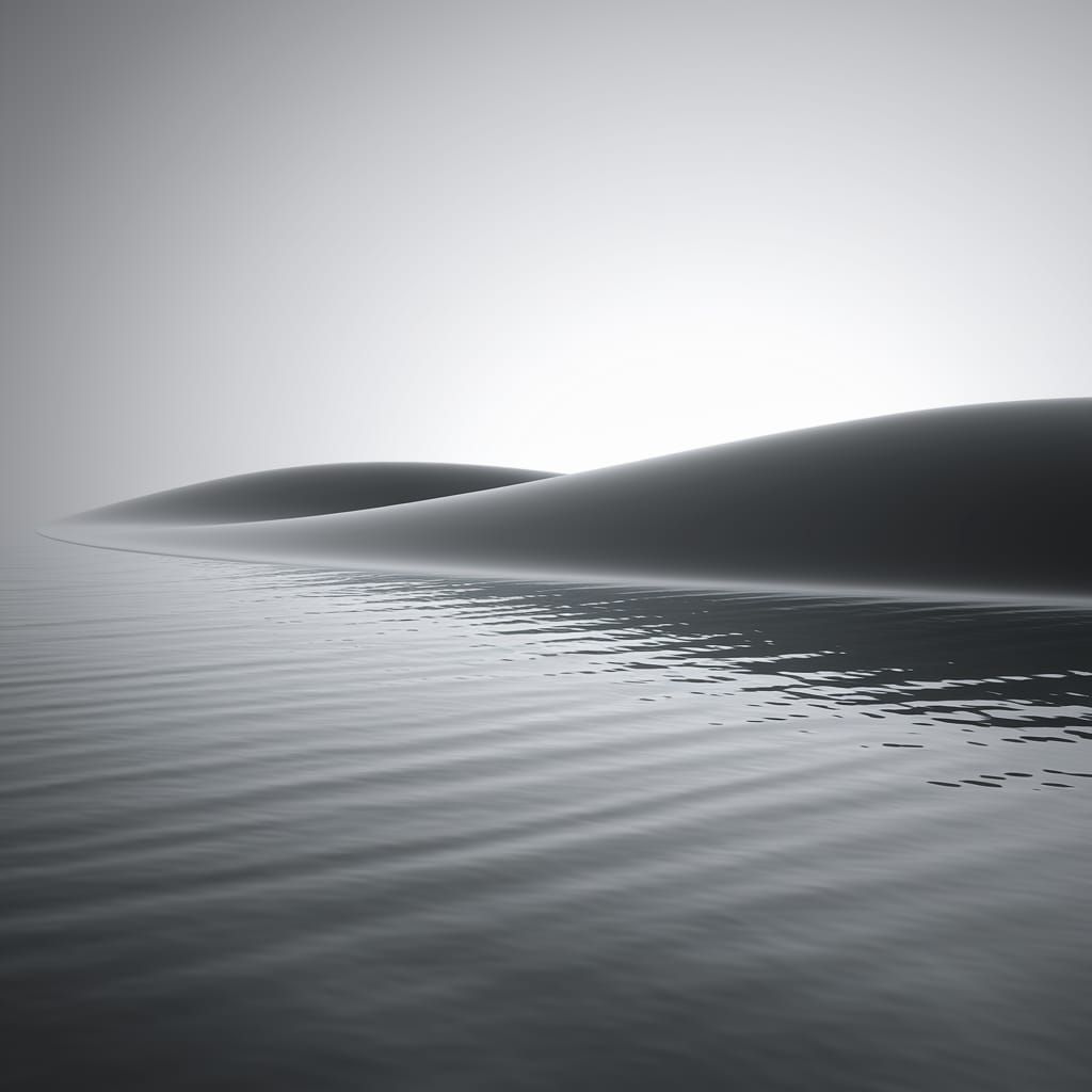 Serene Seascape at Dusk in Minimalist Style